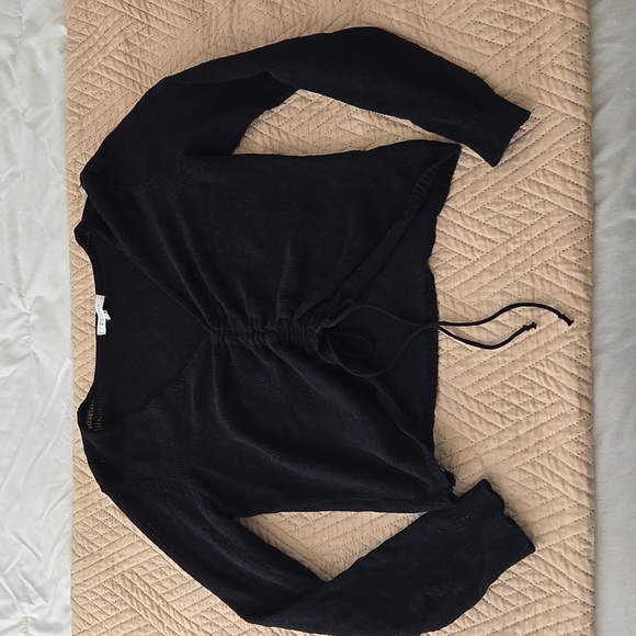 Z Supply Sweaters - Z supply lightweight ruched sweater long sleeve black medium